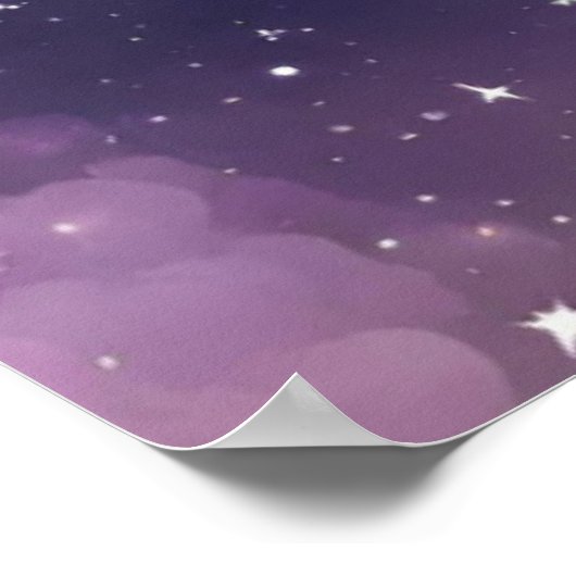 Celestial Starry Night Wedding Welcome Sign Poster (Ecke)