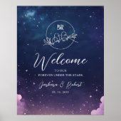 Celestial Starry Night Wedding Welcome Sign Poster (Vorne)