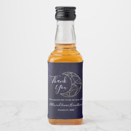 Celestial Starry Sky and Gold Moon Wedding Theme C Alkoholflaschenetikett