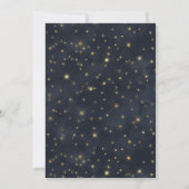 Celestial Starry Sky Midnight Blue Gold Wedding Einladung (Rückseite)