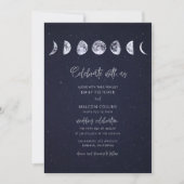 Celestial Starry Sky Moon Phases Celebrate Wedding Einladung (Vorderseite)