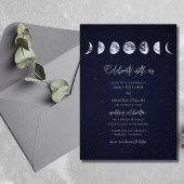 Celestial Starry Sky Moon Phases Celebrate Wedding Einladung