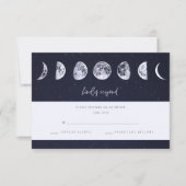 Celestial Starry Sky Moon Phases Wedding RSVP (Vorderseite)