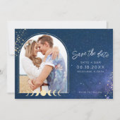 Celestial Starry Sky Romantic Foto Wedding Save The Date (Vorderseite)