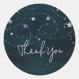 Celestial Starry Sky Wirbel Baby Shower Fevor Runder Aufkleber