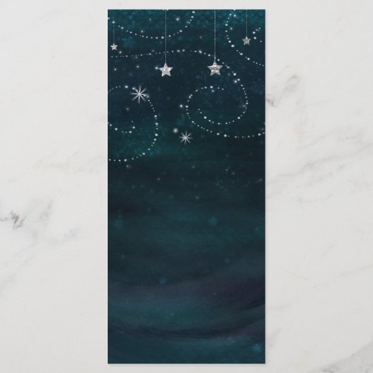 Celestial Starry Sky Wirbel & Stars Menu Program Menükarte (Rückseite)