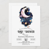 Celestial Starry Stars Baby Shower Einladung (Vorne/Hinten)