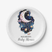Celestial Starry Stars Baby Shower Pappteller (Vorderseite)