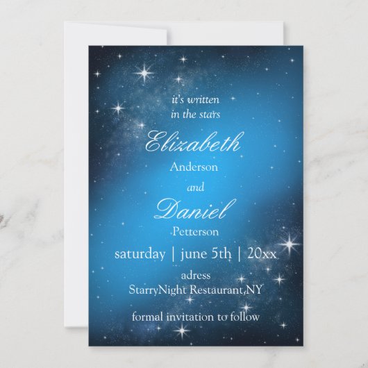 Celestial StarryNight Save the Date Wedding Einlad (Vorderseite)