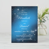 Celestial StarryNight Save the Date Wedding Einlad (Stehend Vorderseite)