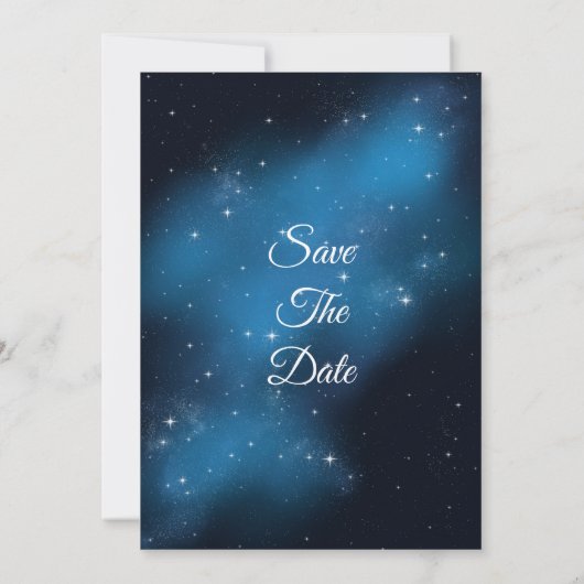 Celestial StarryNight Save the Date Wedding Einlad (Rückseite)