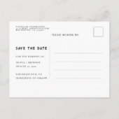 Celestial Stars Black Wedding Save the Date Foto Ankündigungspostkarte (Rückseite)