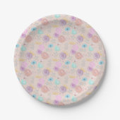 Celestial Stars Blume Peach Lavender Baby Dusche Pappteller (Vorderseite)