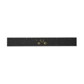 Celestial Stars Crescent Moon Black Gold Wedding Einladungsbanderole (Flach)