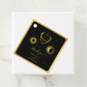 Celestial Stars Crescent Moon Black Gold Wedding Geschenkanhänger (Beispiel)