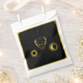 Celestial Stars Crescent Moon Black Gold Wedding Geschenktütchen (Ausgeschnitten)