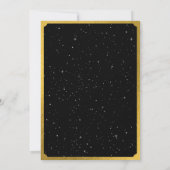 Celestial Stars Crescent Moon Black Gold Wedding Save The Date (Rückseite)