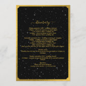 Celestial Stars Crescent Moon Wedding Itinerary Programm (Rückseite)
