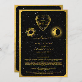 Celestial Stars Crescent Moon Wedding Itinerary Programm