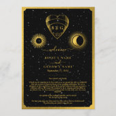 Celestial Stars Crescent Moon Wedding Itinerary Programm (Vorderseite)