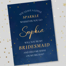 Celestial Stars Elegant Marine Bridesmaid Vorschla