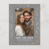 Celestial Stars Hochzeit rettet das Date-Foto Ankündigungspostkarte (Vorderseite)