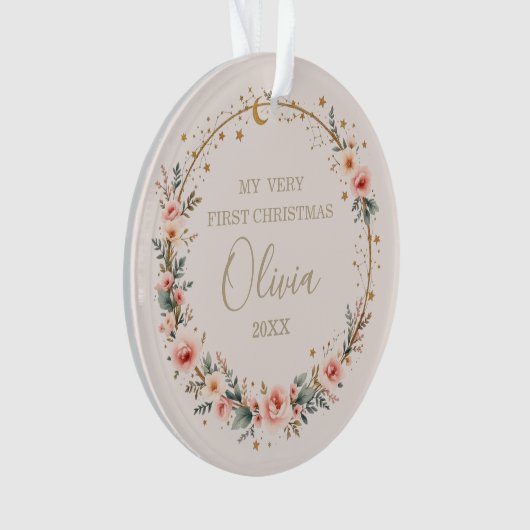 Celestial Stars Moon Baby 1. Weihnachten Ornament (Vorderseite)