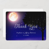 Celestial Stars Moon String Lights Wedding Dankeskarte (Vorne/Hinten)