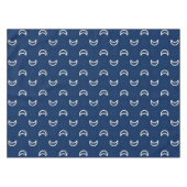Celestial Stars & Moon Tablecloth – Navy Blue Tischdecke (Vorderseite (Horizontal))