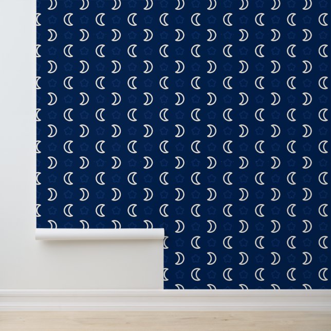 Celestial Stars & Moon Wallpaper – Navy Night Sky Tapete (Anwendung)