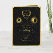 Celestial Stars Moon Wedding Order of Service Programm (Vorderseite)