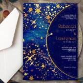 Celestial Stars Nacht Blue Hochzeitseinladung Einladung