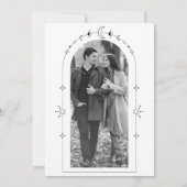 Celestial Stars Schwarz-weiß Moon Brautparty Einladung (Rückseite)