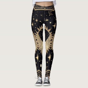 Celestial Stars Sun Moon Leggings