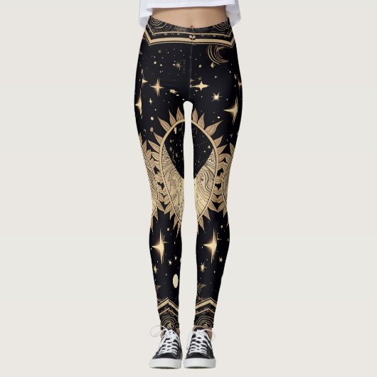Celestial Stars Sun Moon Leggings (Vorderseite)