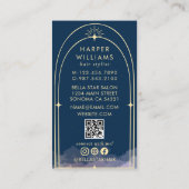 Celestial Stars Tarot Hair Stylist Salon QR Code Visitenkarte (Rückseite)