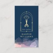 Celestial Stars Tarot Hair Stylist Salon QR Code Visitenkarte (Vorderseite)