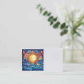Celestial Stated Glass Business Cards Visitenkarte (Stehend Vorderseite)