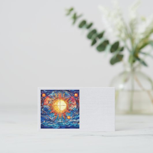 Celestial Stated Glass Business Cards Visitenkarte (Stehend Vorderseite)