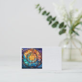 Celestial Stated Glass Business Cards Visitenkarte (Stehend Vorderseite)