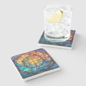 Celestial Stated Glass Stone Untersetzer (Seitenansicht)