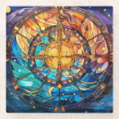 Celestial Stected Glass Art Glass Untersetzer (Vorderseite)