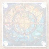 Celestial Stected Glass Art Glass Untersetzer (Rückseite)