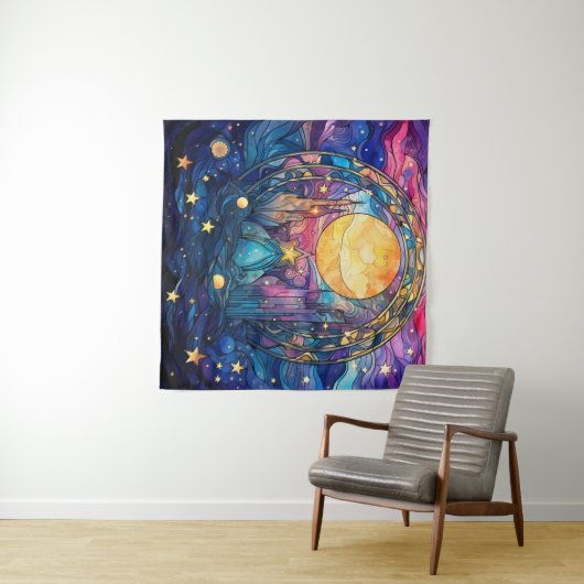 Celestial Stected Glass Art Tapesty Wandteppich (Beispiel (Horizontal))