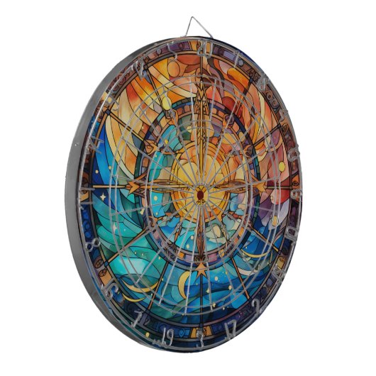 Celestial Stected Glass Dartboard Dartscheibe (Vorderseite Links)