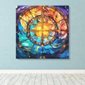 Celestial Stected Glass Leinwand Art (Insitu (Holzboden))