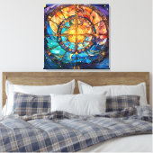 Celestial Stected Glass Leinwand Art (Insitu (Schlafzimmer))