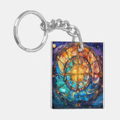 Celestial Stected Glass Schlüsselanhänger (Vorderseite links)