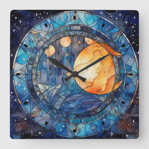 Celestial Stected Glass Wall Uhr