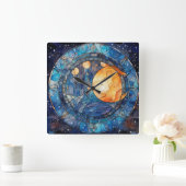 Celestial Stected Glass Wall Uhr (Zuhause)